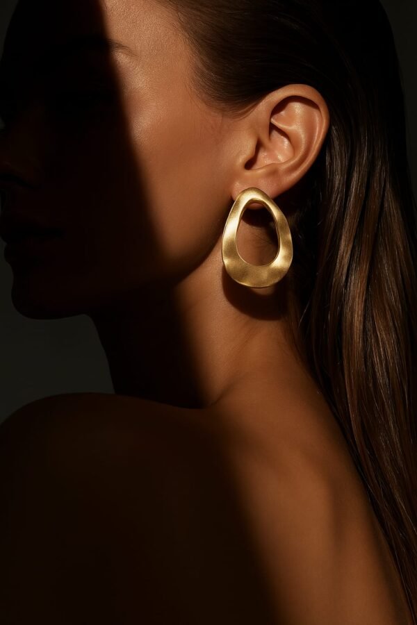 Sculptural Gold Statement Earrings